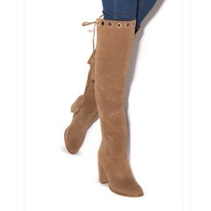 Heeled Boots with Lace Back